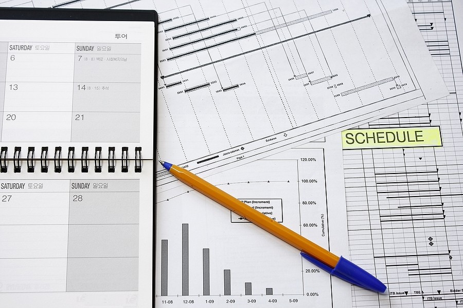 A production schedule represents CNC machining turnaround time.